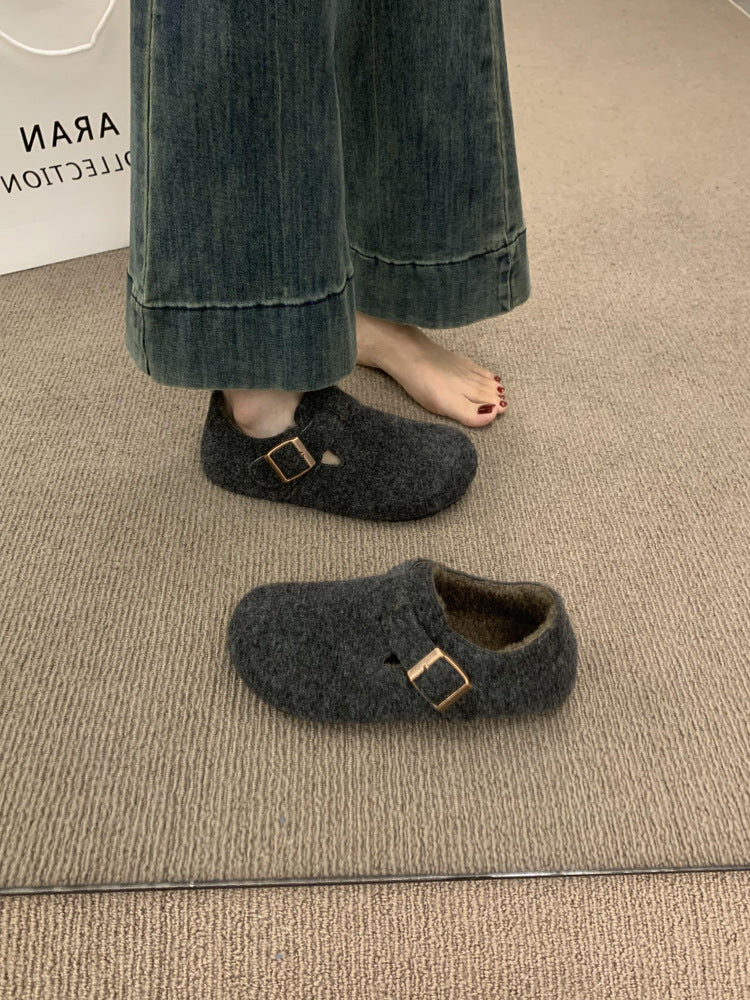 Damen Filz Clogs mit modischem Riemchen und bequemem Fußbett Heidi Mode - Image 7