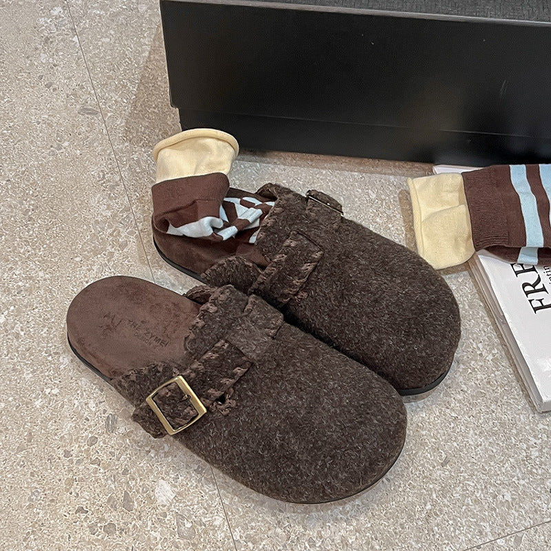 Damen Filzclogs mit modischer Schnallenverzierung und kuscheligem Innenfutter Heidi Mode - Image 2