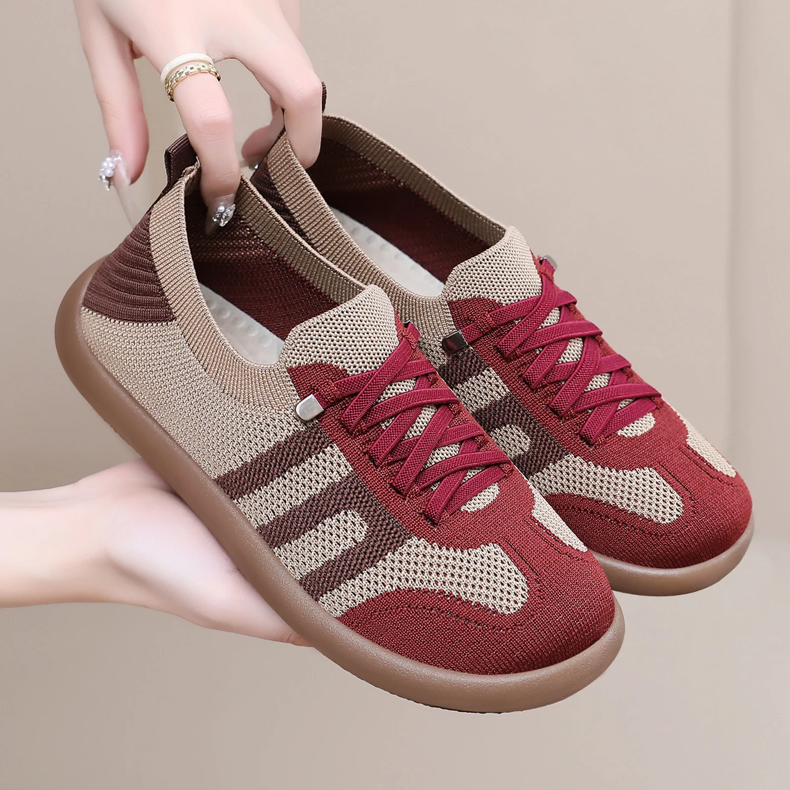 Damen Fitness-Sneaker mit atmungsaktivem Mesh-Obermaterial und rutschfester Sohle Heidi Mode - Image 3