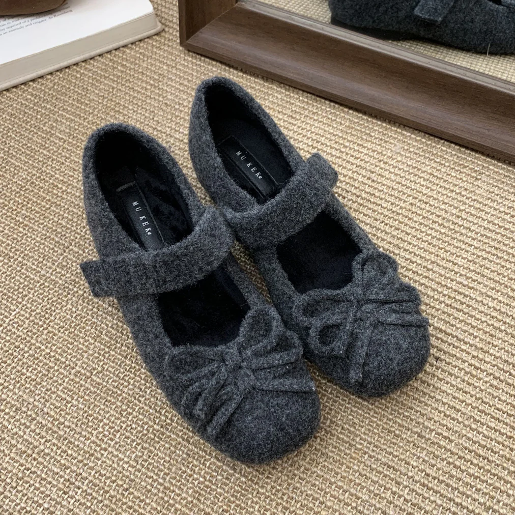 Damen Flauschige Hausschlappen mit zierlicher Schleifenverzierung Heidi Mode - Image 6