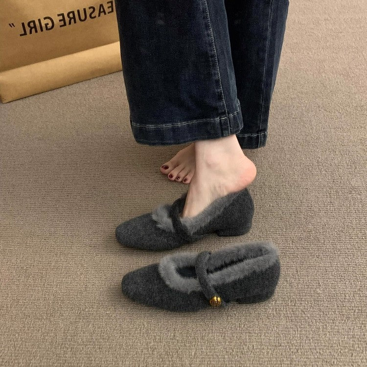 Damen Flauschige Hausschuhe mit dekorativem Riemen und luxuriösem Innenfutter Heidi Mode - Image 3