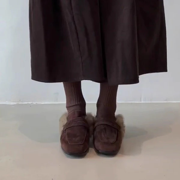 Damen Flauschige Hausschuhe mit elegantem Kunstfellakzent Heidi Mode - Image 3
