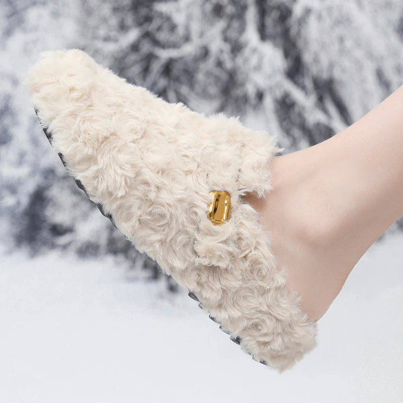 Damen Flauschige Hausschuhe mit modischem Design und warmem Futter Heidi Mode - Image 2