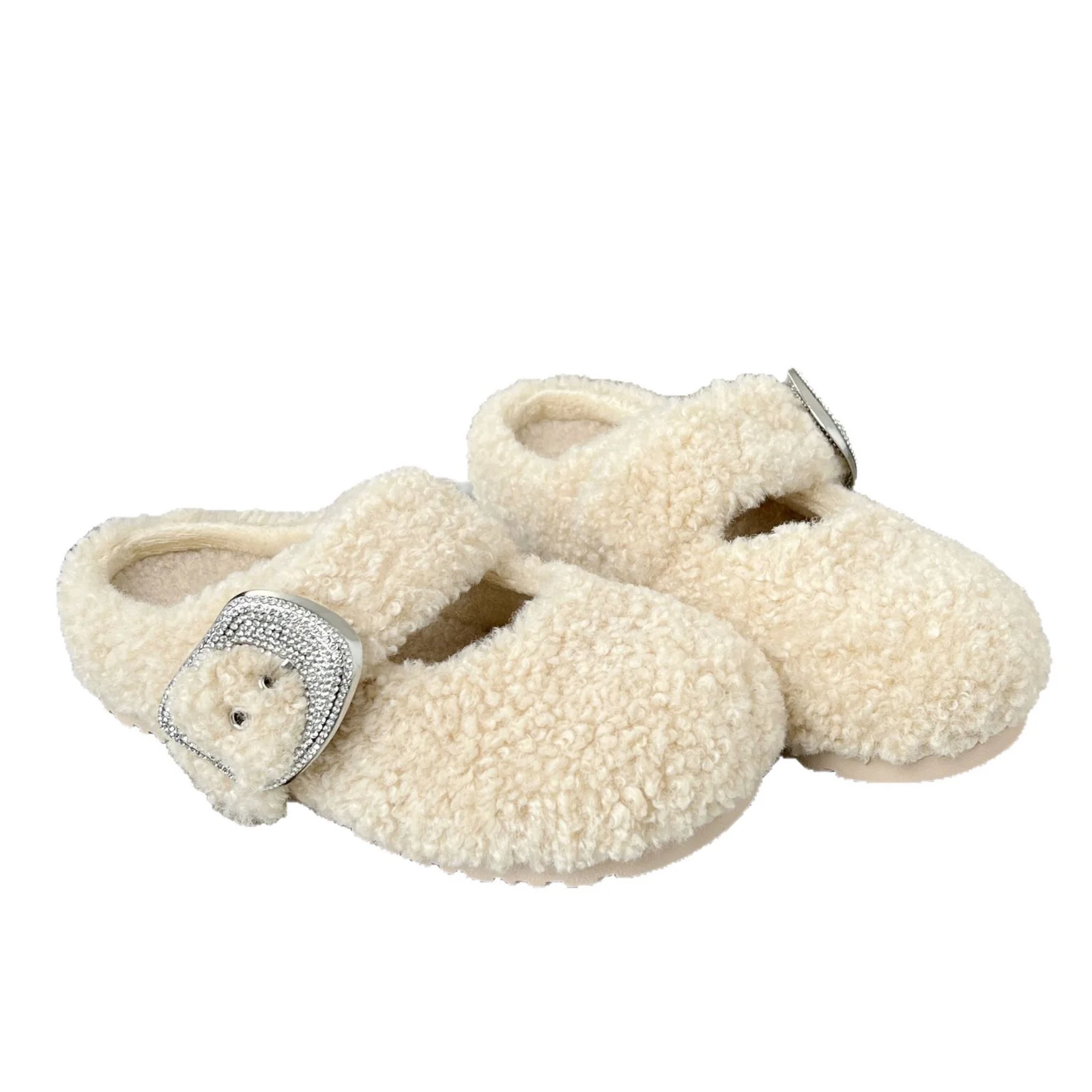 Damen Flauschige Hausschuhe mit modischem Schnallen-Design Heidi Mode - Image 5
