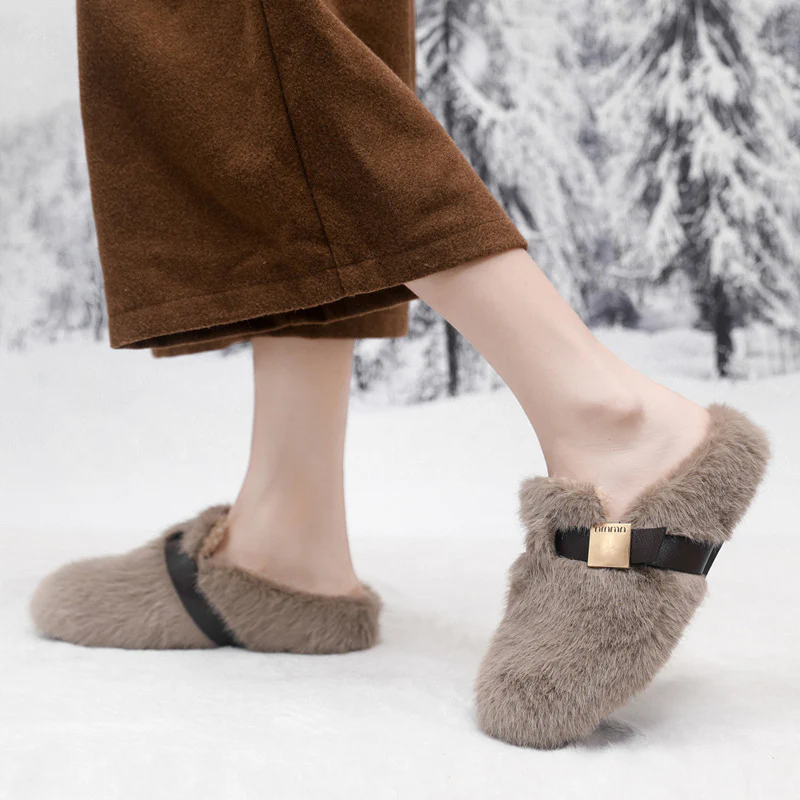 Damen Flauschige Hausschuhe mit modischen Akzenten Heidi Mode - Image 8