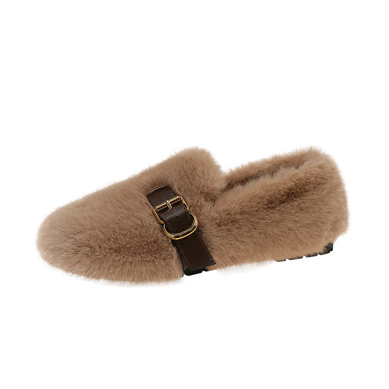Damen Flauschige Hausschuhe mit modischer Schnallenverzierung Heidi Mode - Image 5