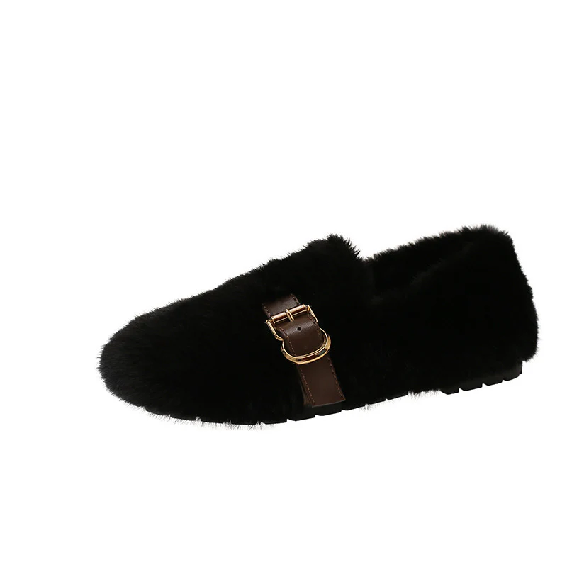 Damen Flauschige Hausschuhe mit modischer Schnallenverzierung Heidi Mode - Image 7