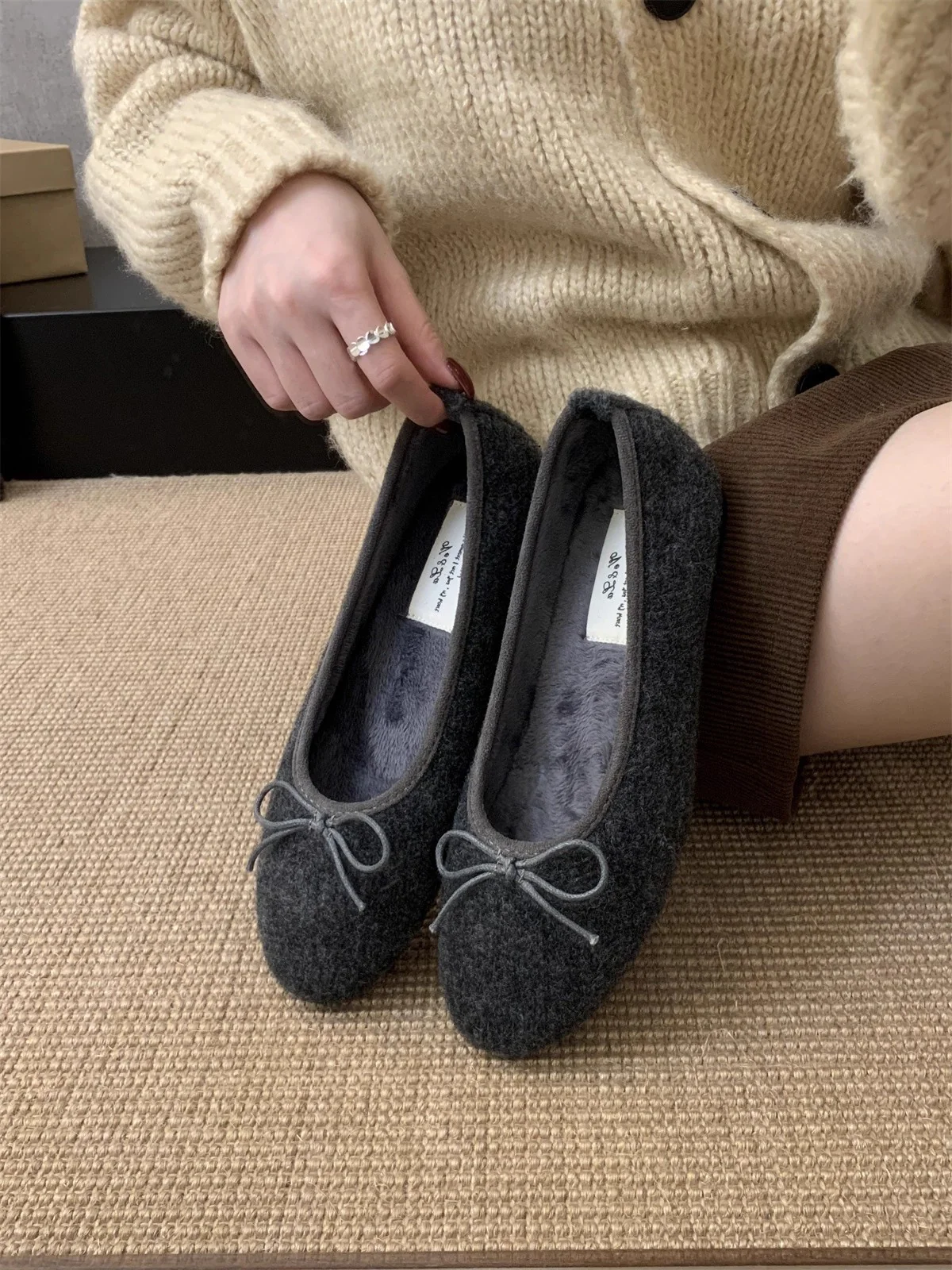 Damen Fleece Ballerinas mit flexiblem Absatz Heidi Mode - Image 7
