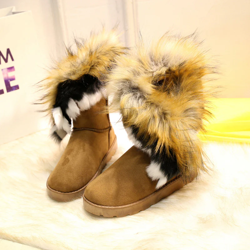 Damen Fleecegefütterte Stiefel mit modischem Kunstfellrand Heidi Mode - Image 4