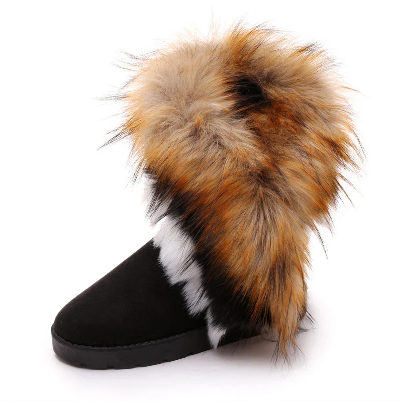 Damen Fleecegefütterte Stiefel mit modischem Kunstfellrand Heidi Mode - Image 5