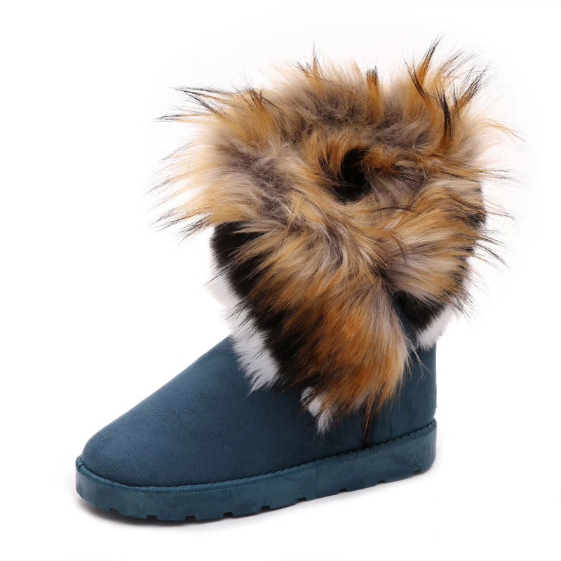 Damen Fleecegefütterte Stiefel mit modischem Kunstfellrand Heidi Mode - Image 7