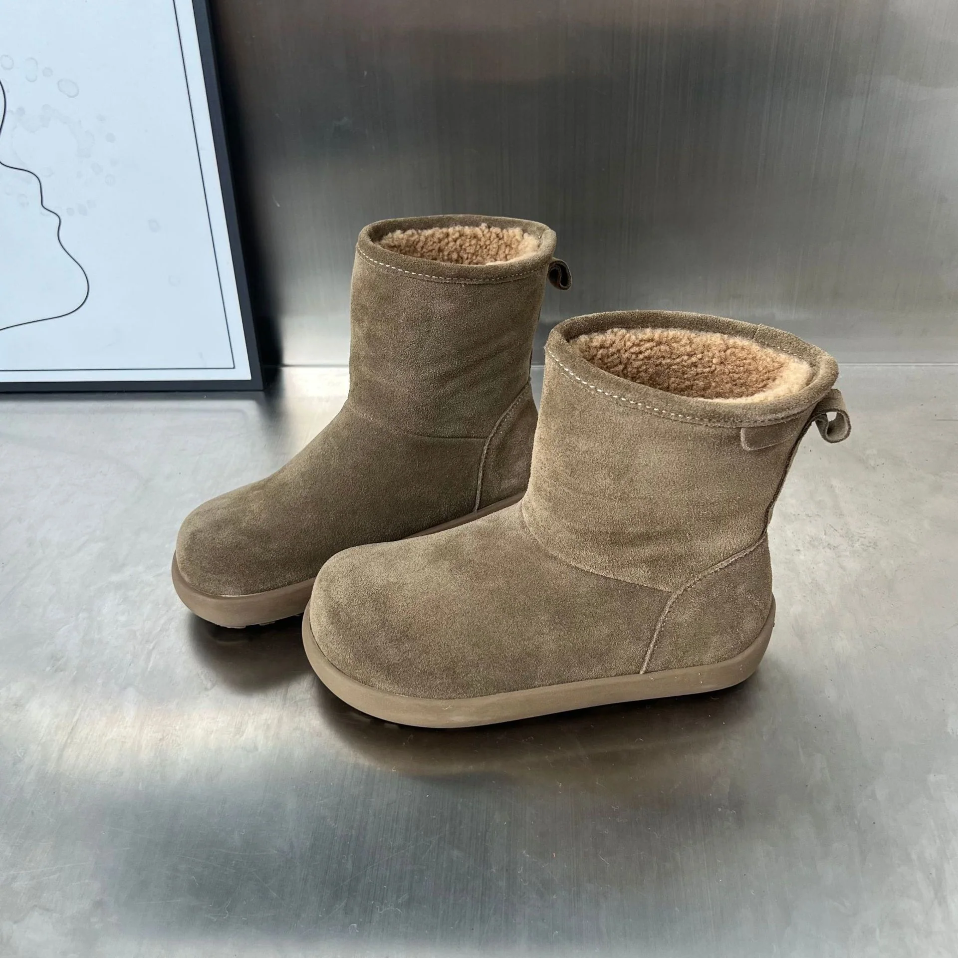 Damen Fleecegefütterte Winterstiefel aus weichem Wildleder Heidi Mode - Image 4