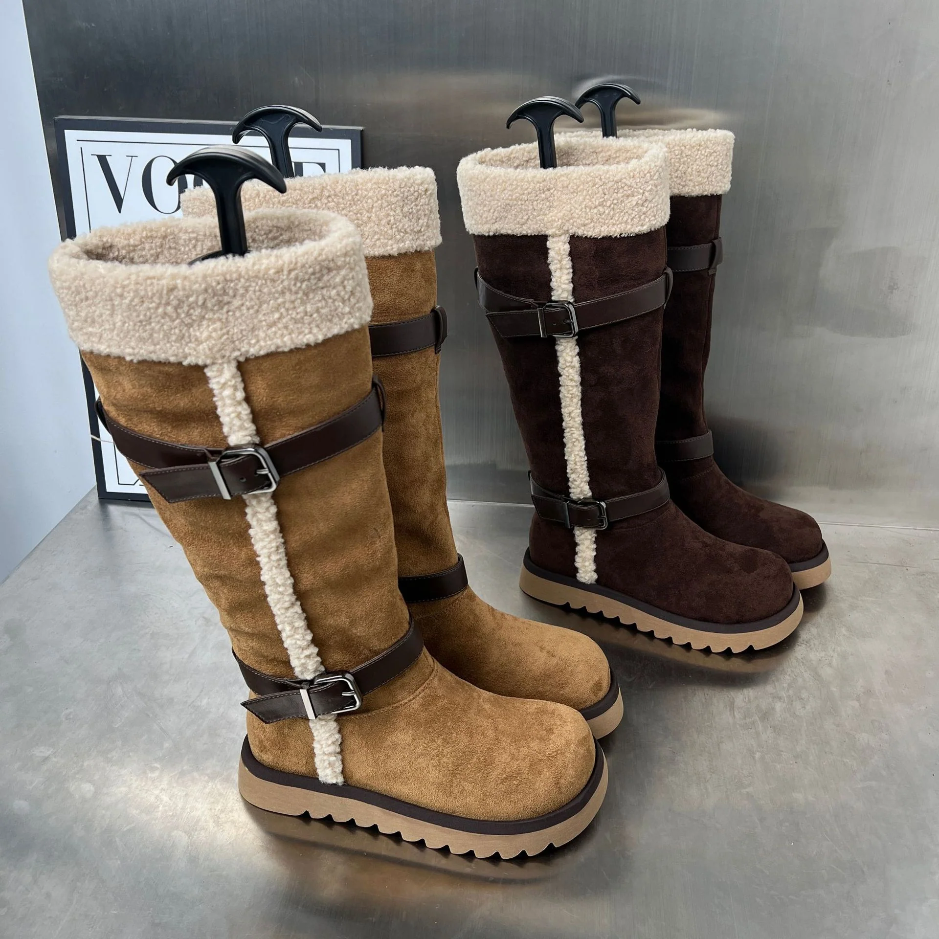 Damen Fleecegefütterte Winterstiefel mit eleganten Riemen und rutschfester Sohle Heidi Mode - Image 3