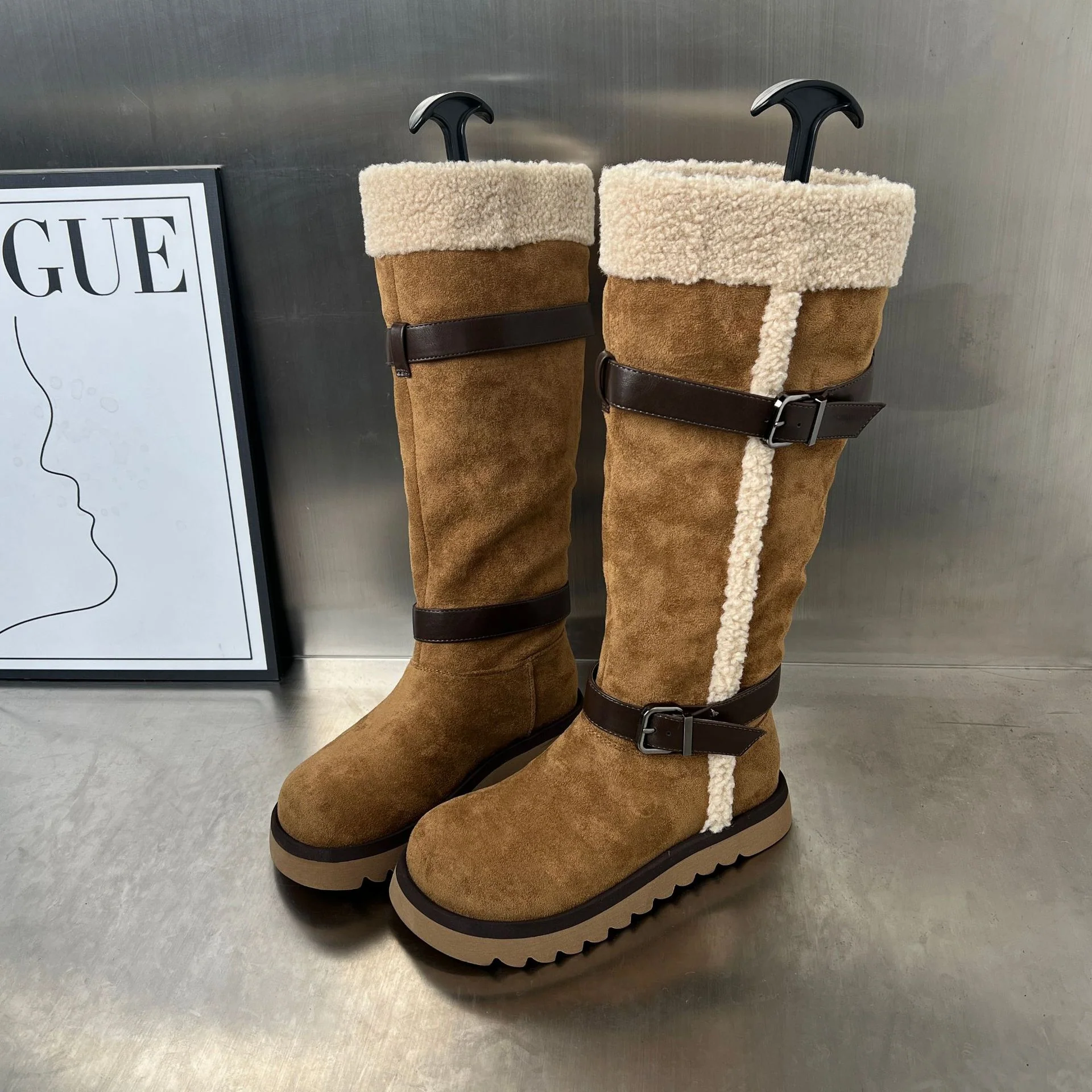 Damen Fleecegefütterte Winterstiefel mit eleganten Riemen und rutschfester Sohle Heidi Mode - Image 6