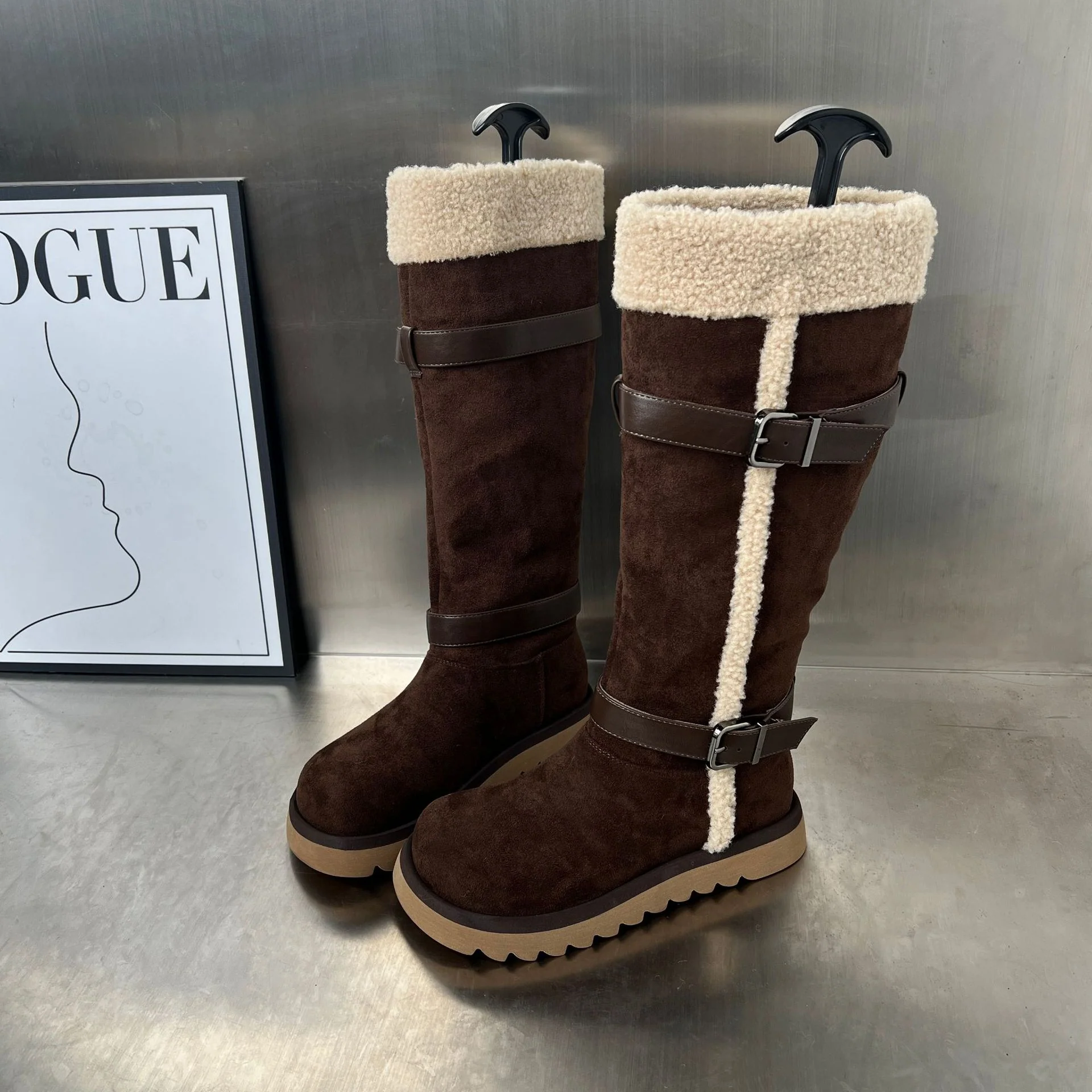 Damen Fleecegefütterte Winterstiefel mit eleganten Riemen und rutschfester Sohle Heidi Mode - Image 7