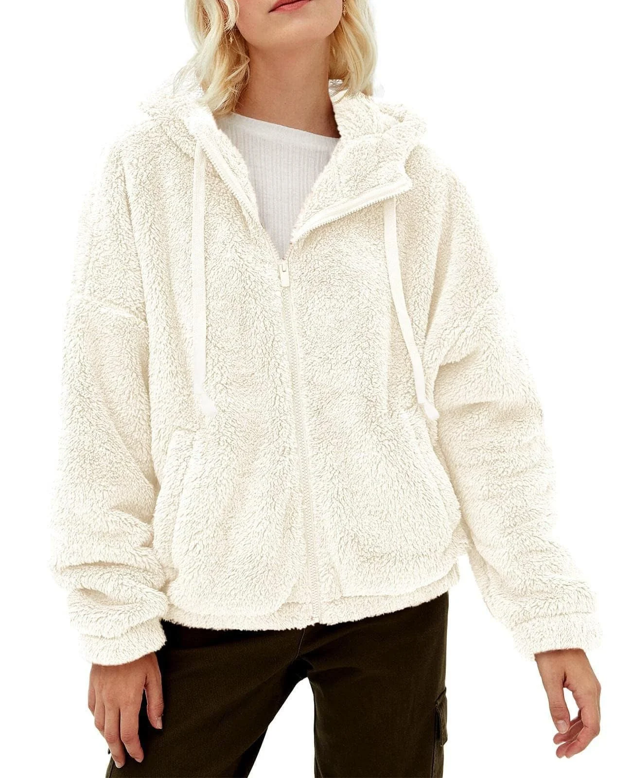 Damen Fleecejacke mit Kuscheligem Innenfutter und Praktischem Kapuzen-Design Heidi-Mode - Image 4