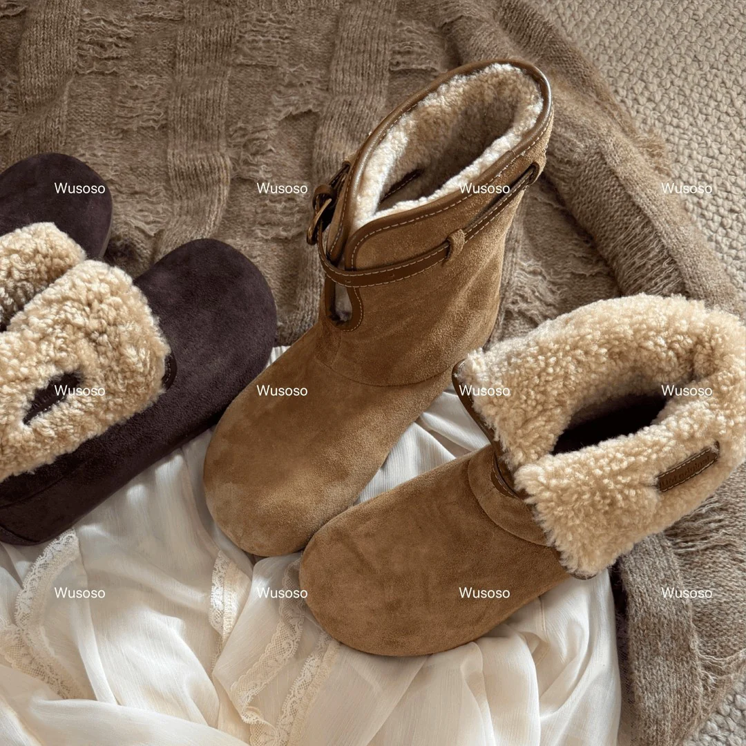 Damen Fluffy Winterboots aus hochwertigem Veloursleder mit kuscheligem Innenfutter Heidi Mode - Image 3