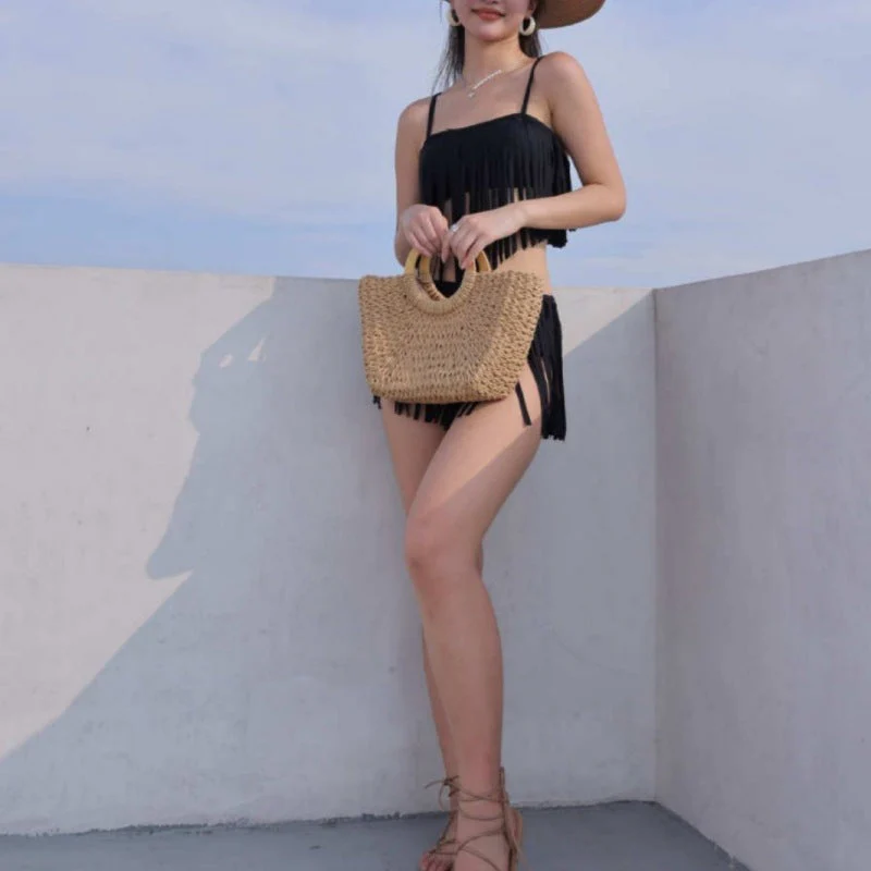Damen Fransen-Bikini-Set mit Modischem Oberteil und Figurbetontem Unterteil Heidi-Mode - Image 5