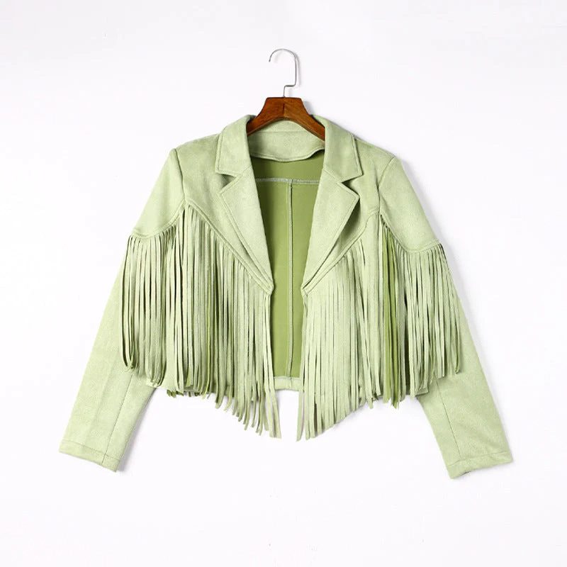Damen Fransenjacke Aus Hochwertigem Suede-Mix Heidi-Mode - Image 4