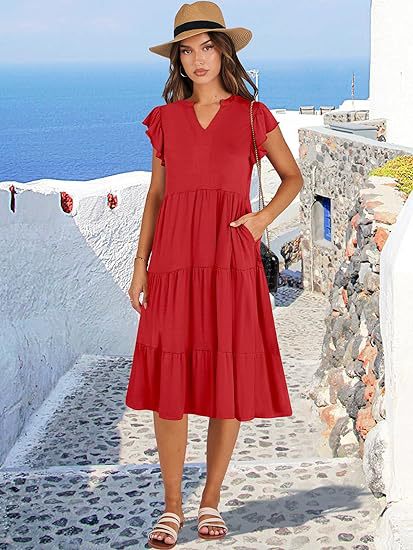 Damen Freizeit-Maxikleid mit Überraschenden Rüschendetails und Praktischen Taschen Heidi-Mode - Image 6