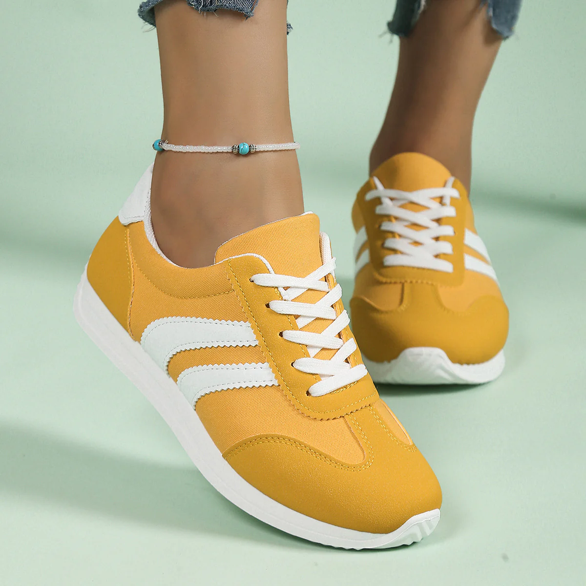 Damen Freizeit-Sneaker mit atmungsaktivem Obermaterial und bequemer Dämpfung Heidi Mode