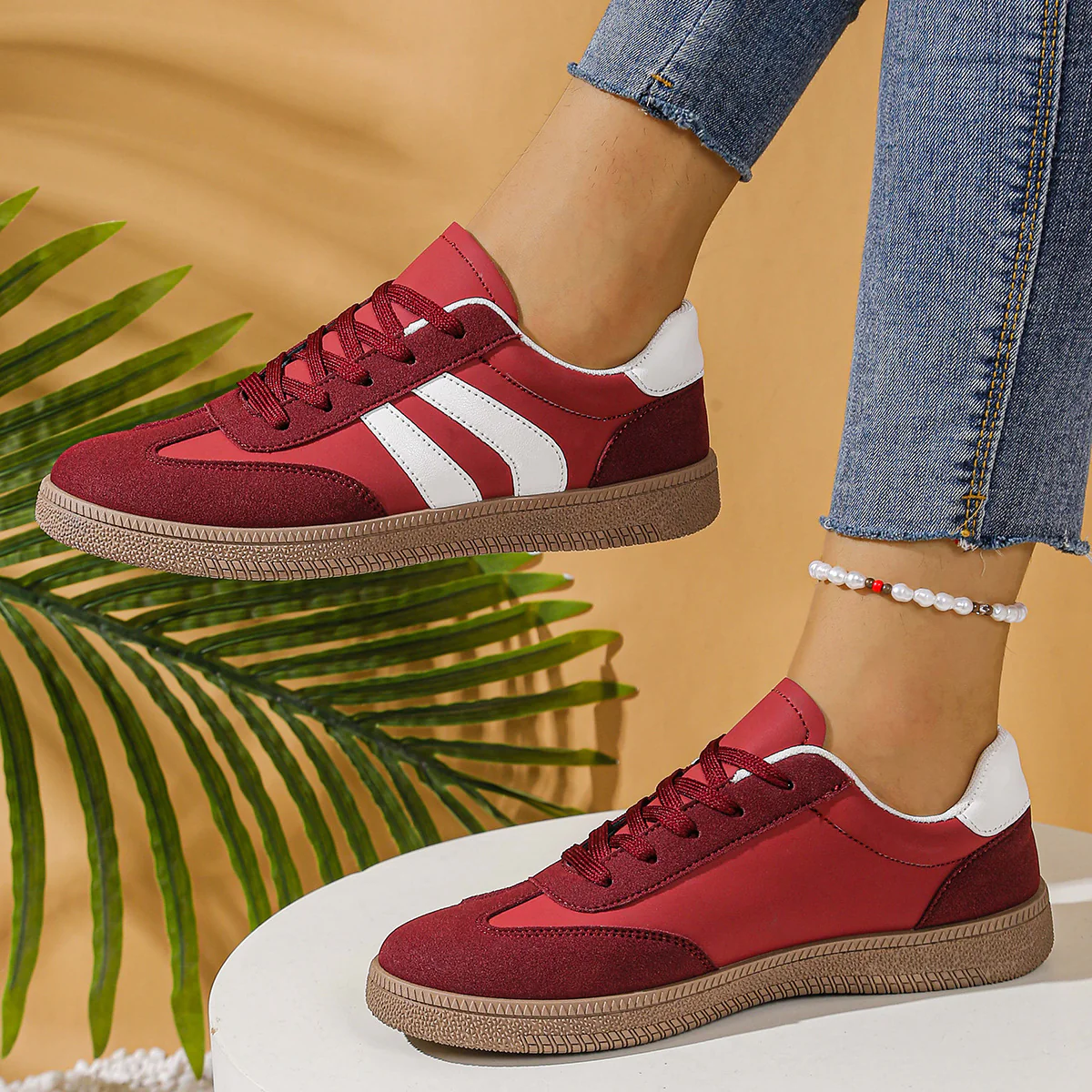 Damen Freizeit-Sneaker mit modischem Obermaterial und rutschfester Laufsohle Heidi Mode