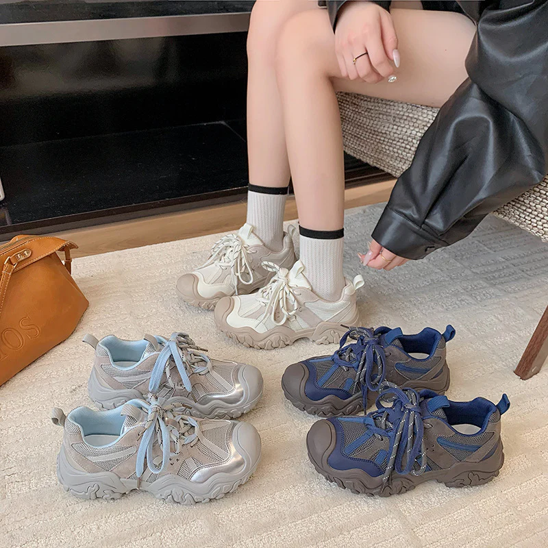 Damen Freizeit Sneakers mit atmungsaktiver Mesh-Oberfläche und robuster Gummisohle Heidi Mode