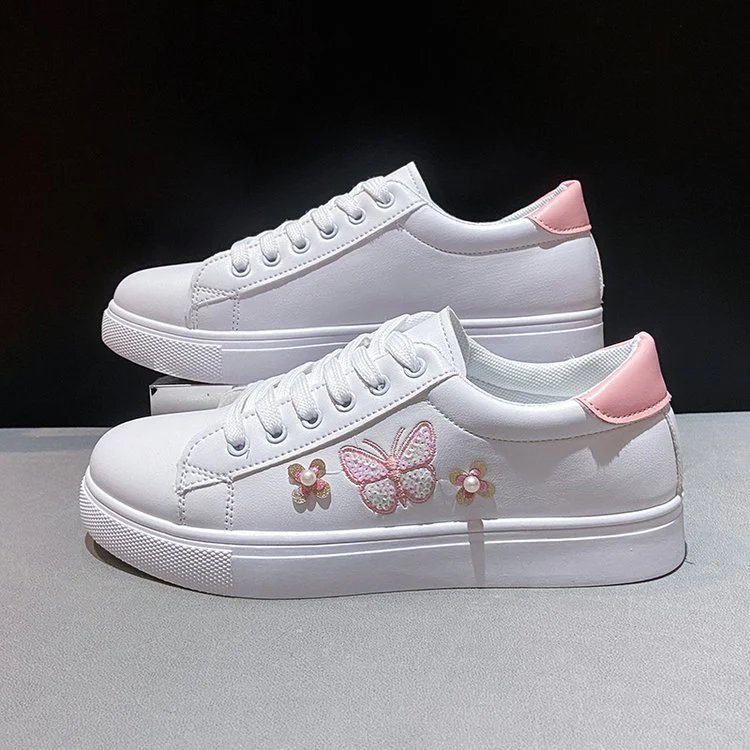 Damen Freizeit Sneakers mit verspieltem Schmetterlings- und Blumenmotiv Heidi Mode - Image 6