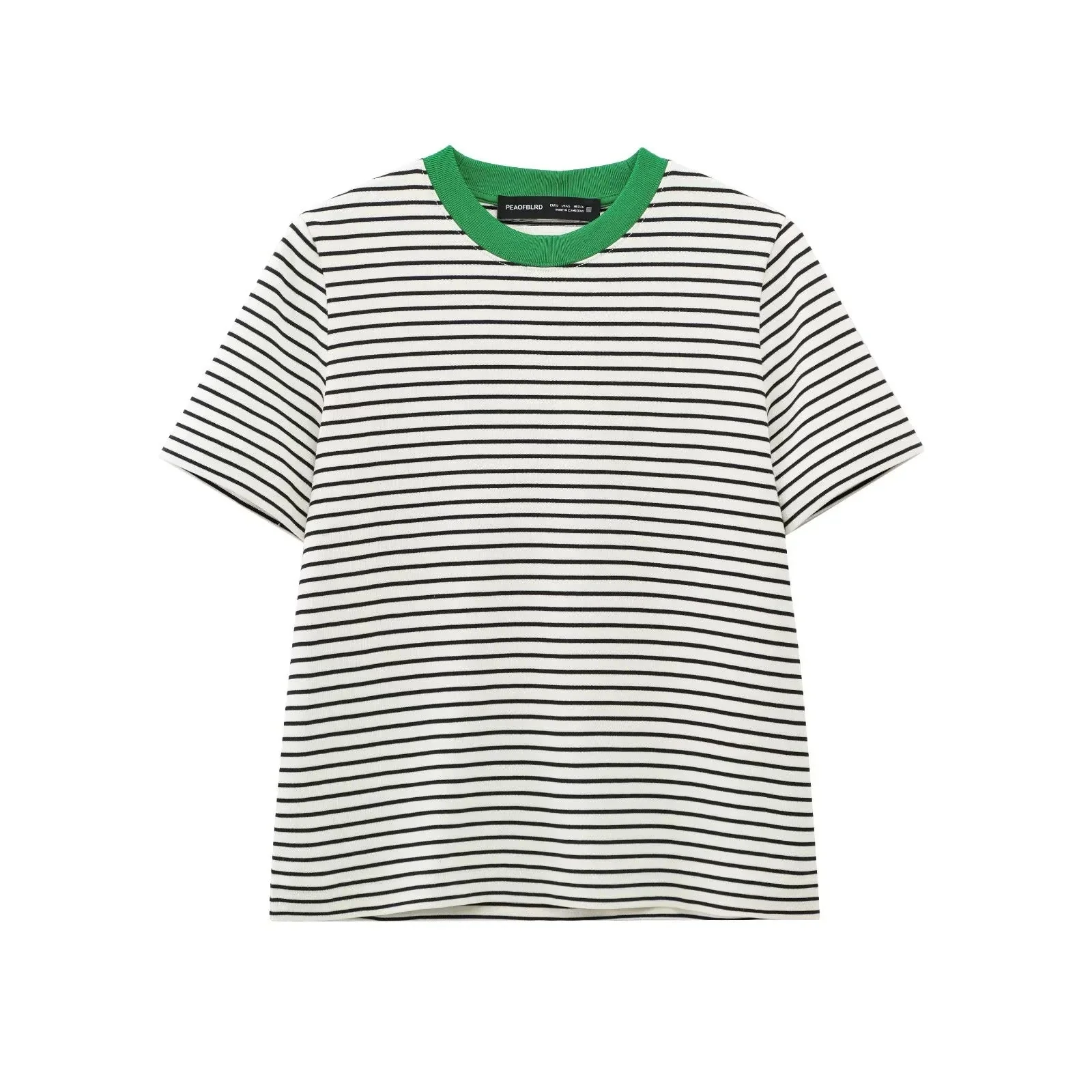 Damen Freizeit T-Shirt mit Kontrastierendem Kragen und Lässigem Streifenmuster Heidi-Mode - Image 4
