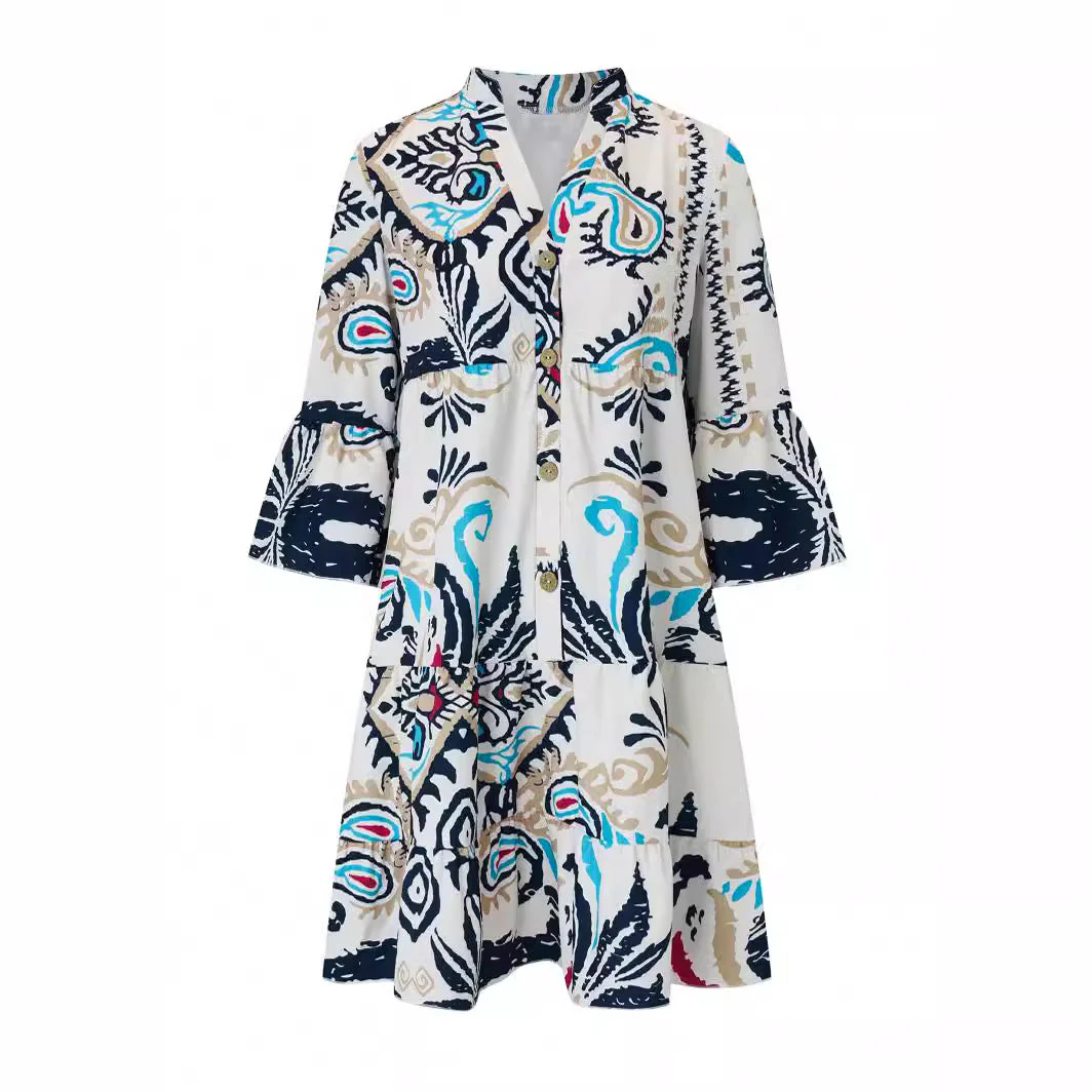Damen Freizeitkleid mit Modischem Floralem Design und Langen Ärmeln Heidi-Mode - Image 6