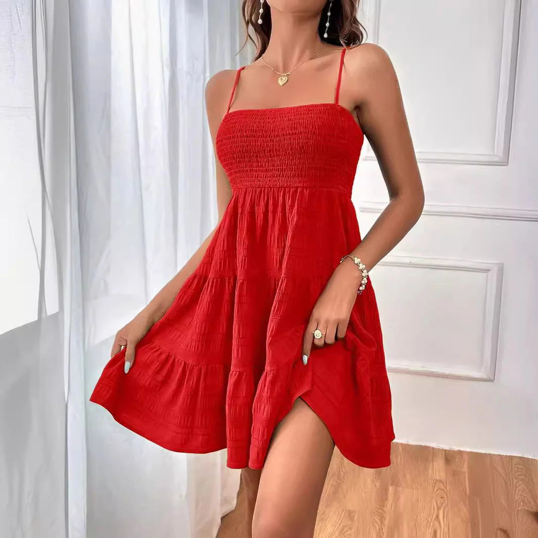 Damen Freizeitkleid mit Schmalen Trägern und Rüschendetails Heidi-Mode - Image 2