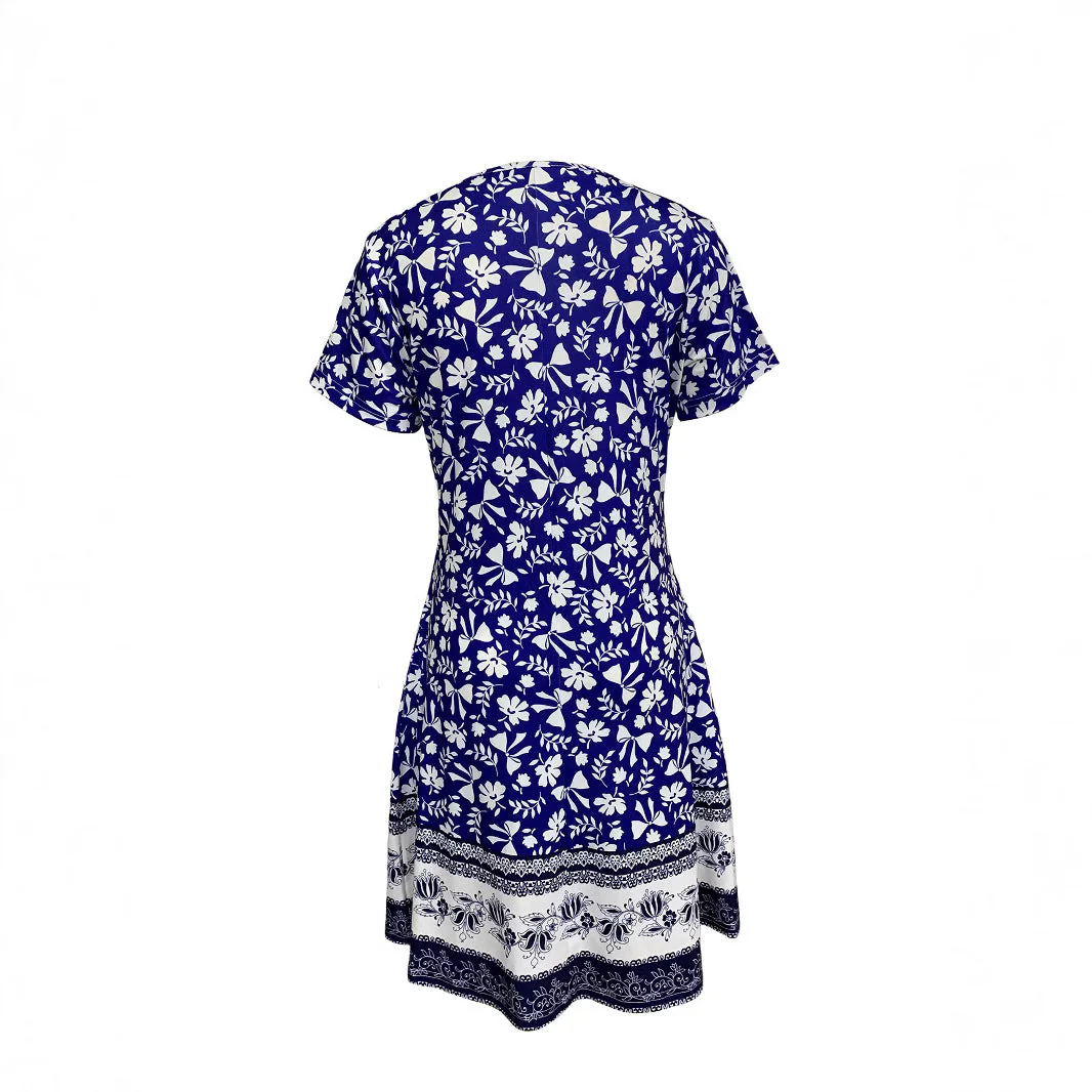 Damen Freizeitkleid mit Verspieltem Blumendruck und Praktischen Taschen Heidi-Mode - Image 4