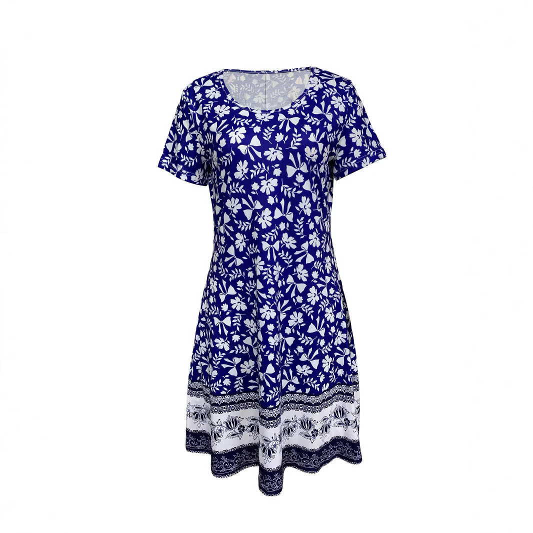 Damen Freizeitkleid mit Verspieltem Blumendruck und Praktischen Taschen Heidi-Mode - Image 5