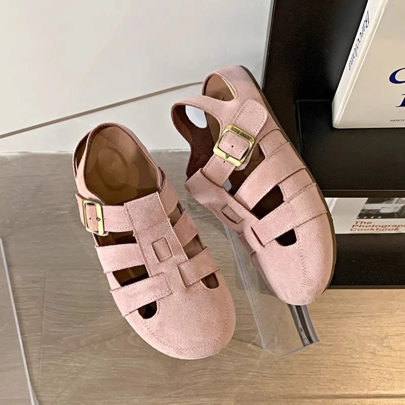 Damen Freizeitsandalen mit modischem Riemen und hochwertigem Wildleder Heidi Mode - Image 2