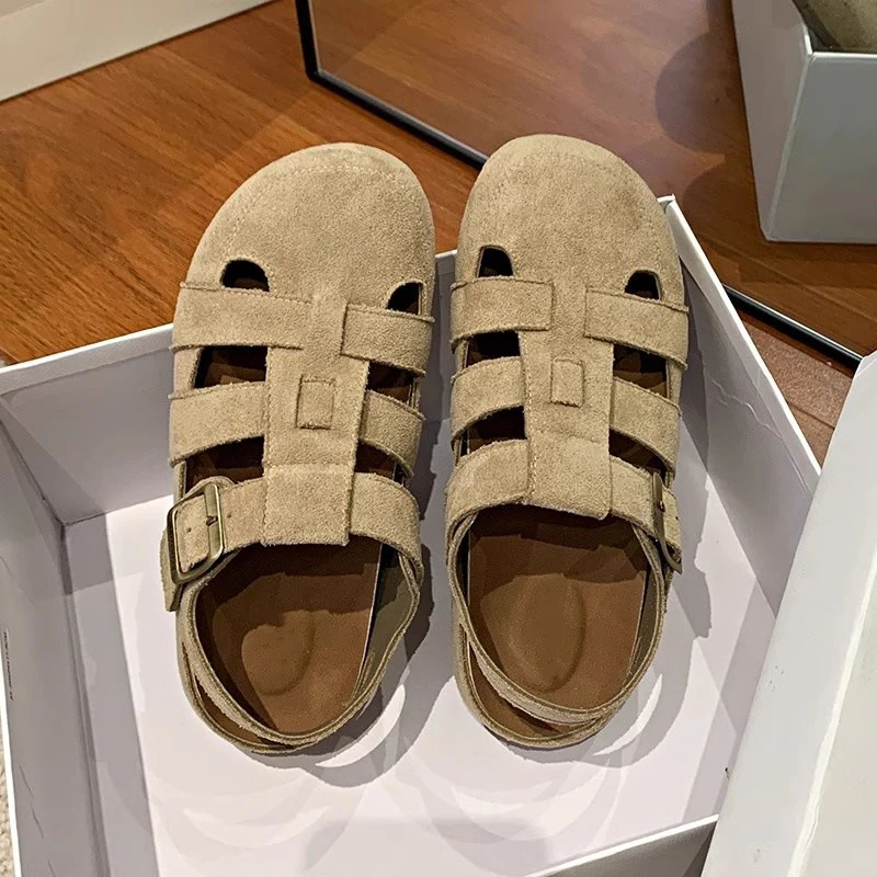 Damen Freizeitsandalen mit modischem Riemen und hochwertigem Wildleder Heidi Mode - Image 3