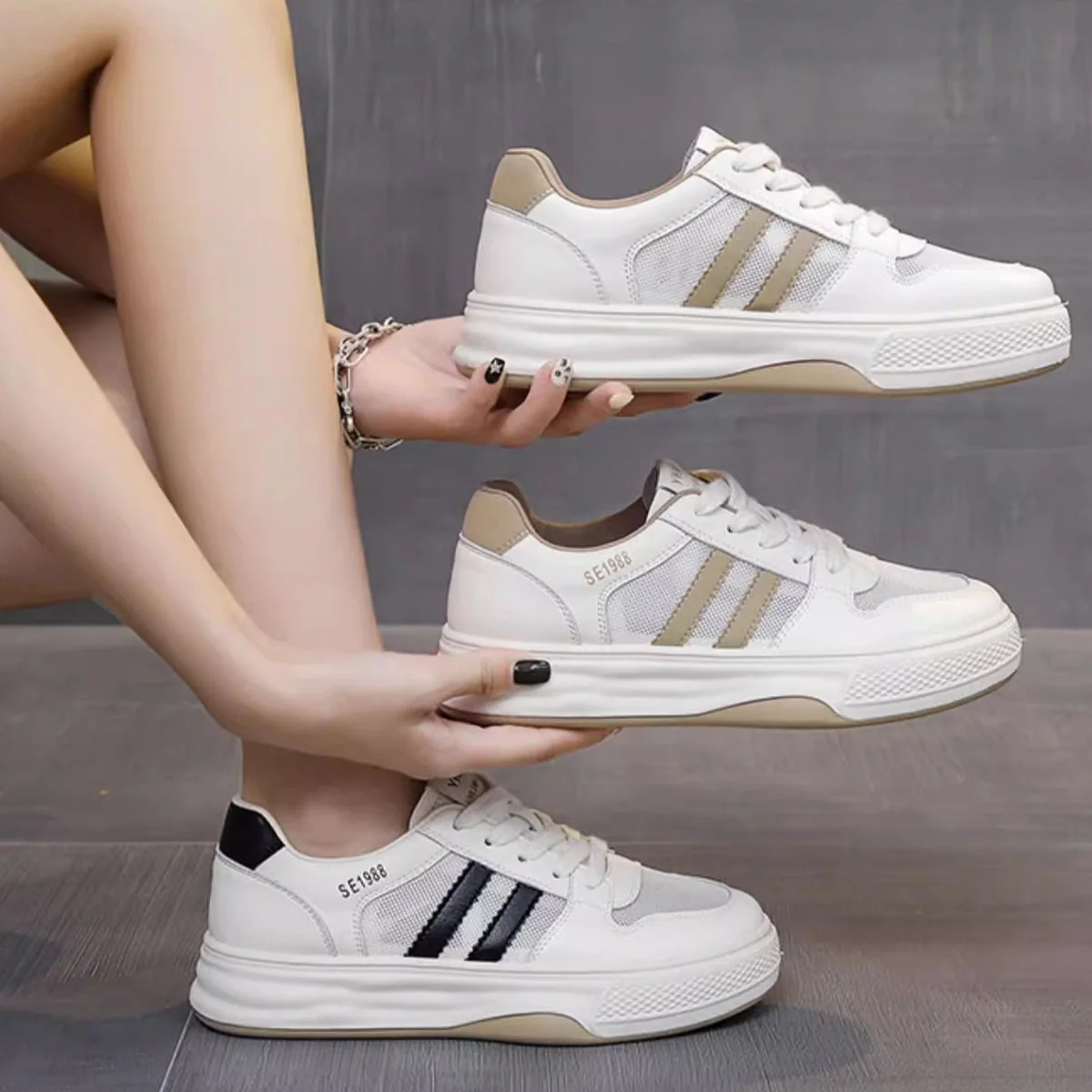 Damen Freizeitsneaker mit dämpfender Sohle und atmungsaktivem Obermaterial Heidi Mode - Image 2
