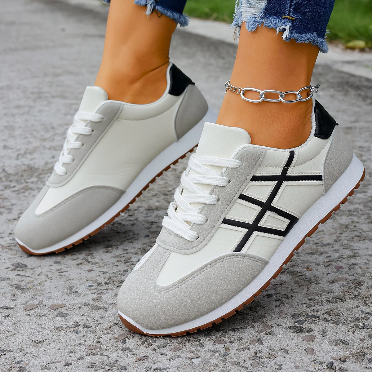 Damen Freizeitsneaker mit modischem Design und bequemer Dämpfung Heidi Mode