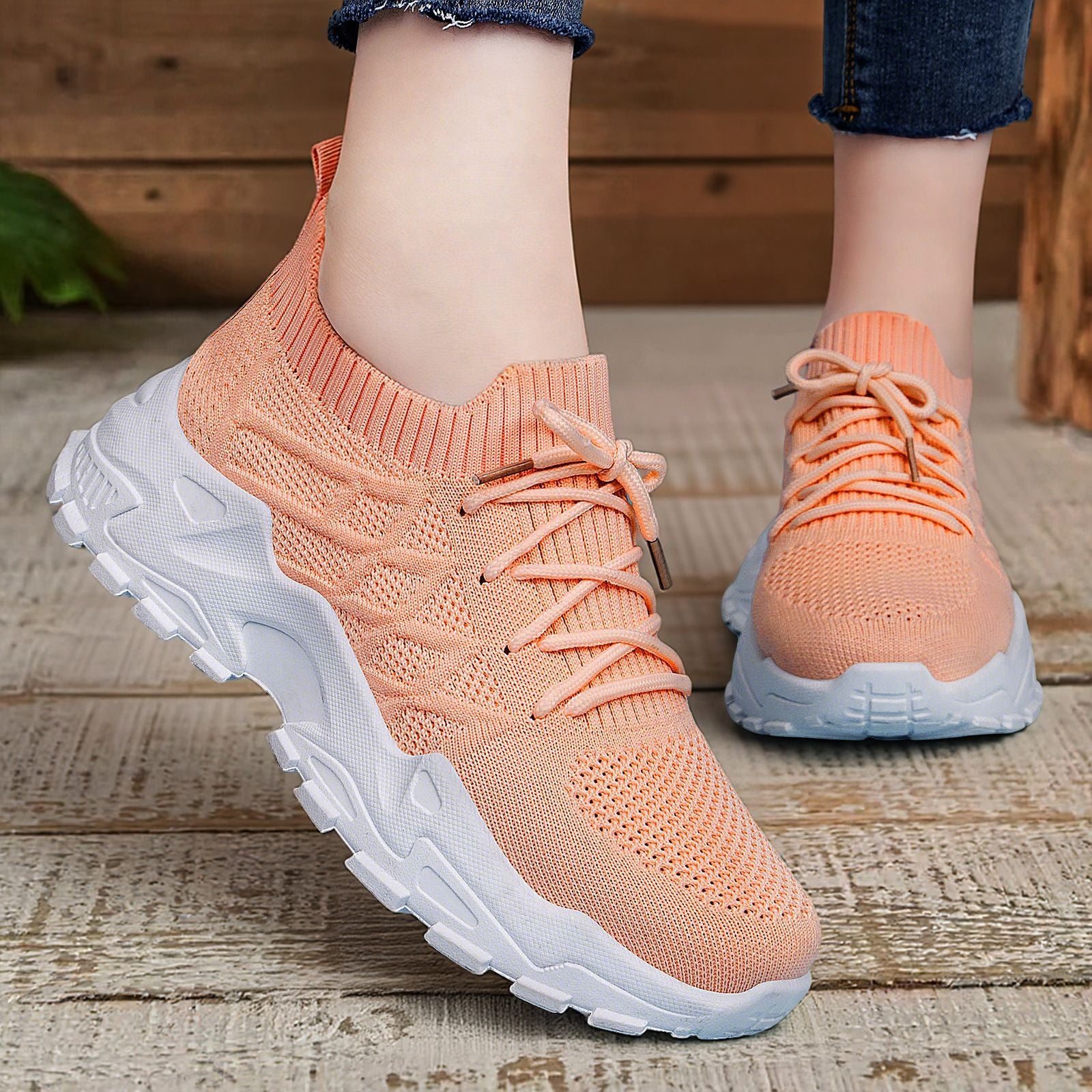 Damen Freizeitsneakers mit atmungsaktivem Strickoberteil und dämpfender Sohle Heidi Mode - Image 3