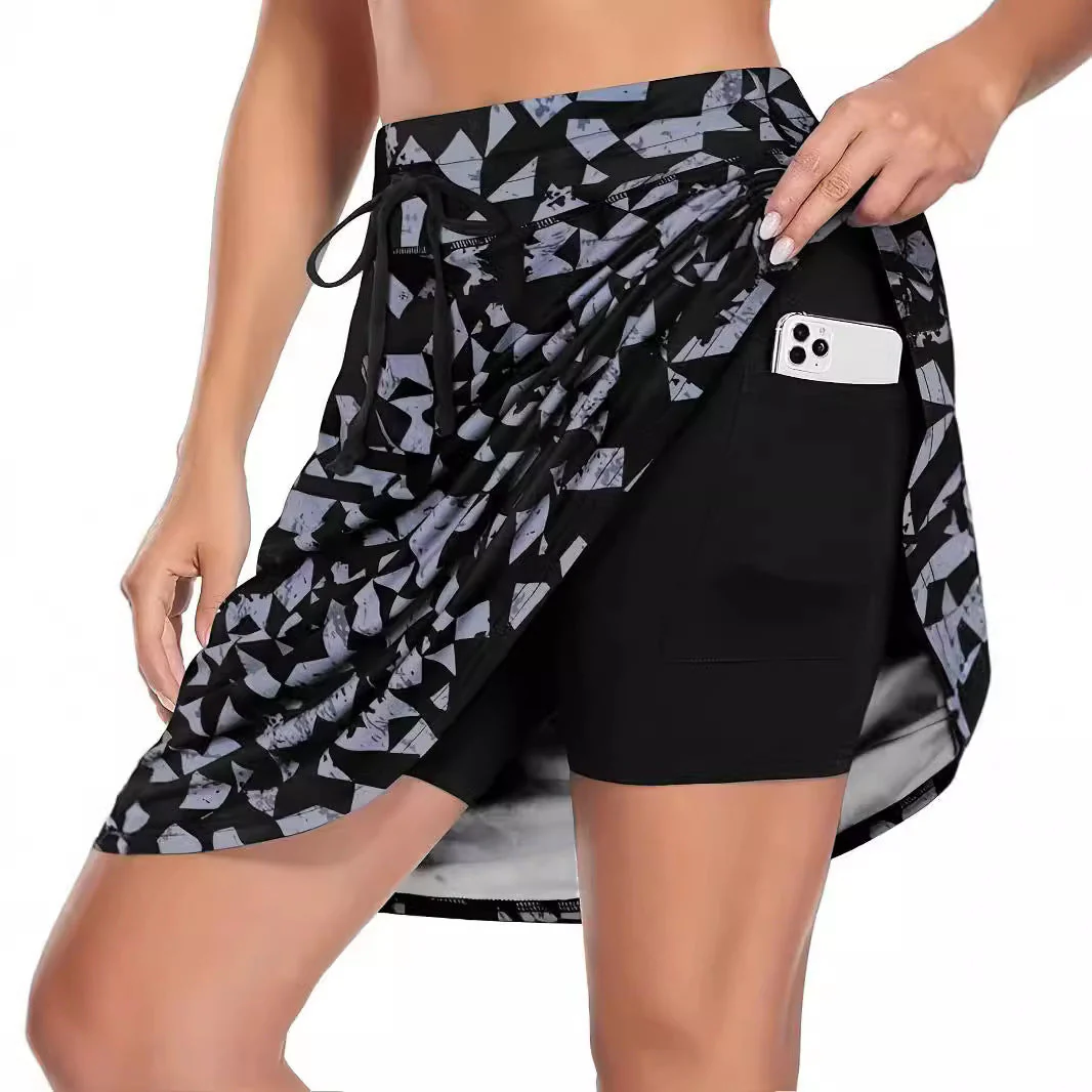 Damen Funktionelle Strandshorts mit Floralem Überwurf Heidi-Mode - Image 2