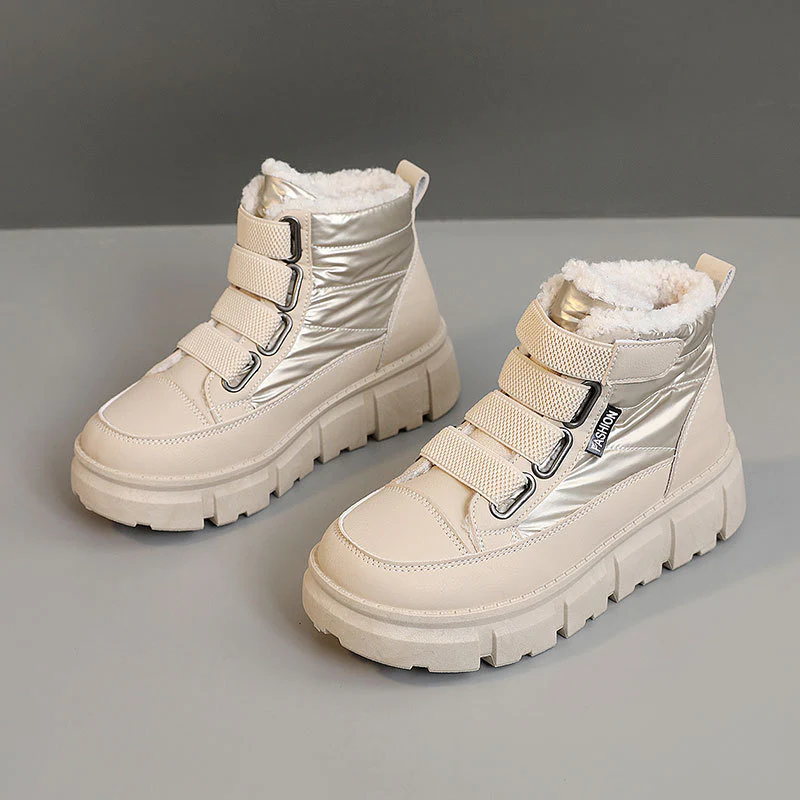 Damen gefütterte Winterstiefel mit robustem Gummi-Profil und verstellbarem Klettverschluss Heidi Mode - Image 3