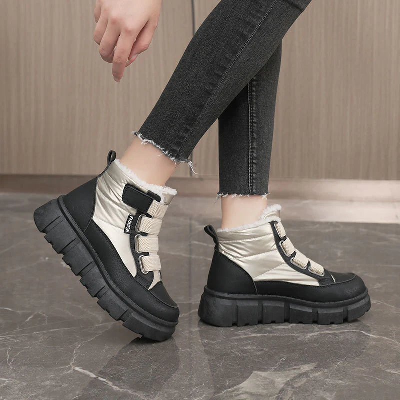 Damen gefütterte Winterstiefel mit robustem Gummi-Profil und verstellbarem Klettverschluss Heidi Mode - Image 4