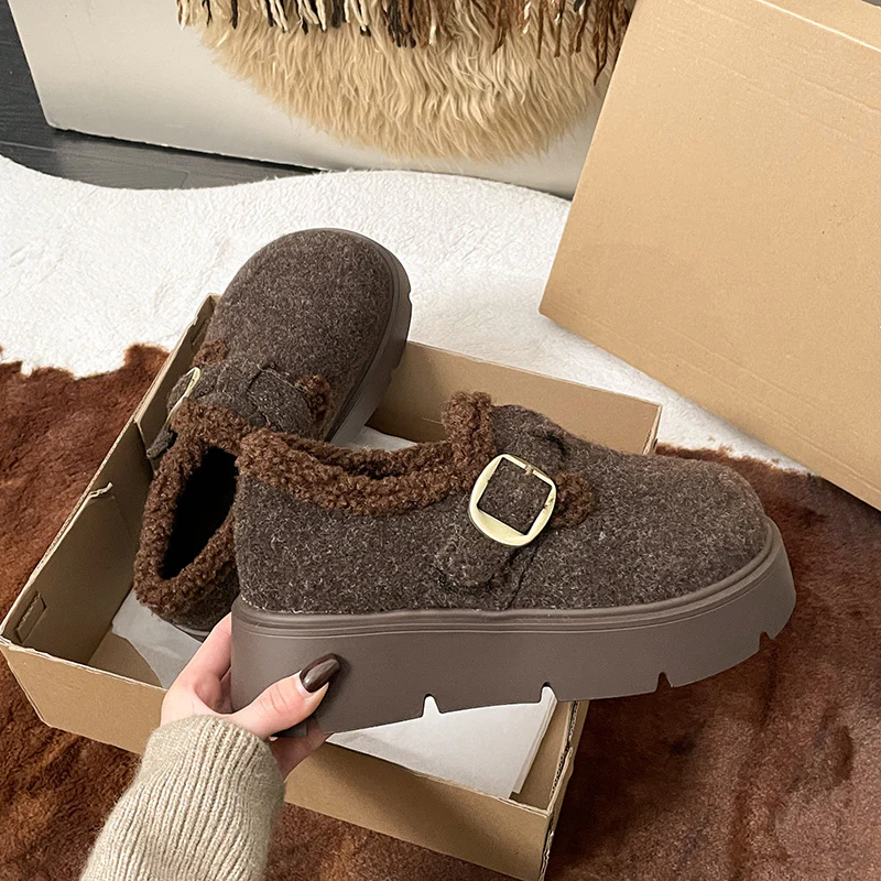 Damen gemütliche Clogs mit kuscheligem Kunstfell und modischem Schnallenverschluss Heidi Mode - Image 2