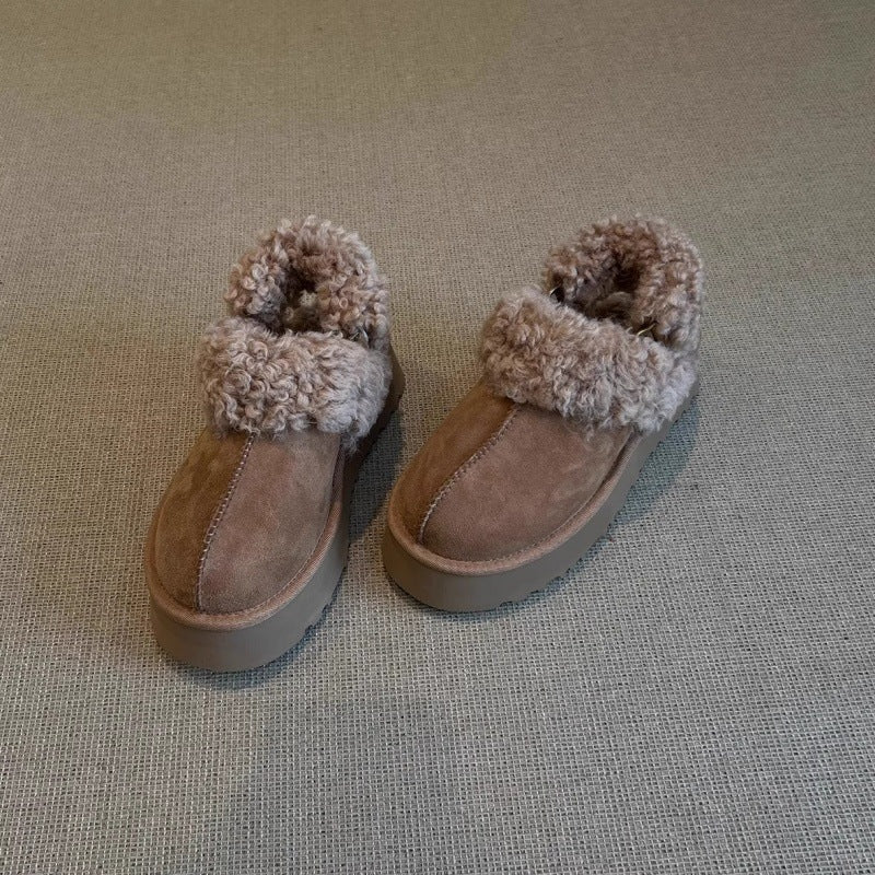 Damen Gemütliche Fell-Clogs mit weichem Innenfutter und rutschfester Sohle Heidi Mode - Image 2