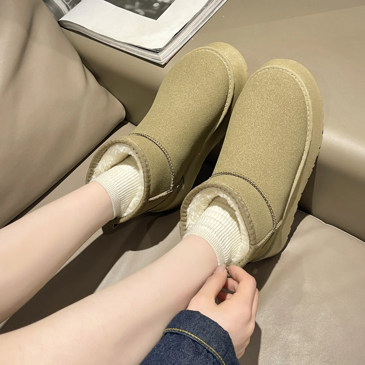 Damen Gemütliche Fleece-Stiefeletten Heidi Mode - Image 8