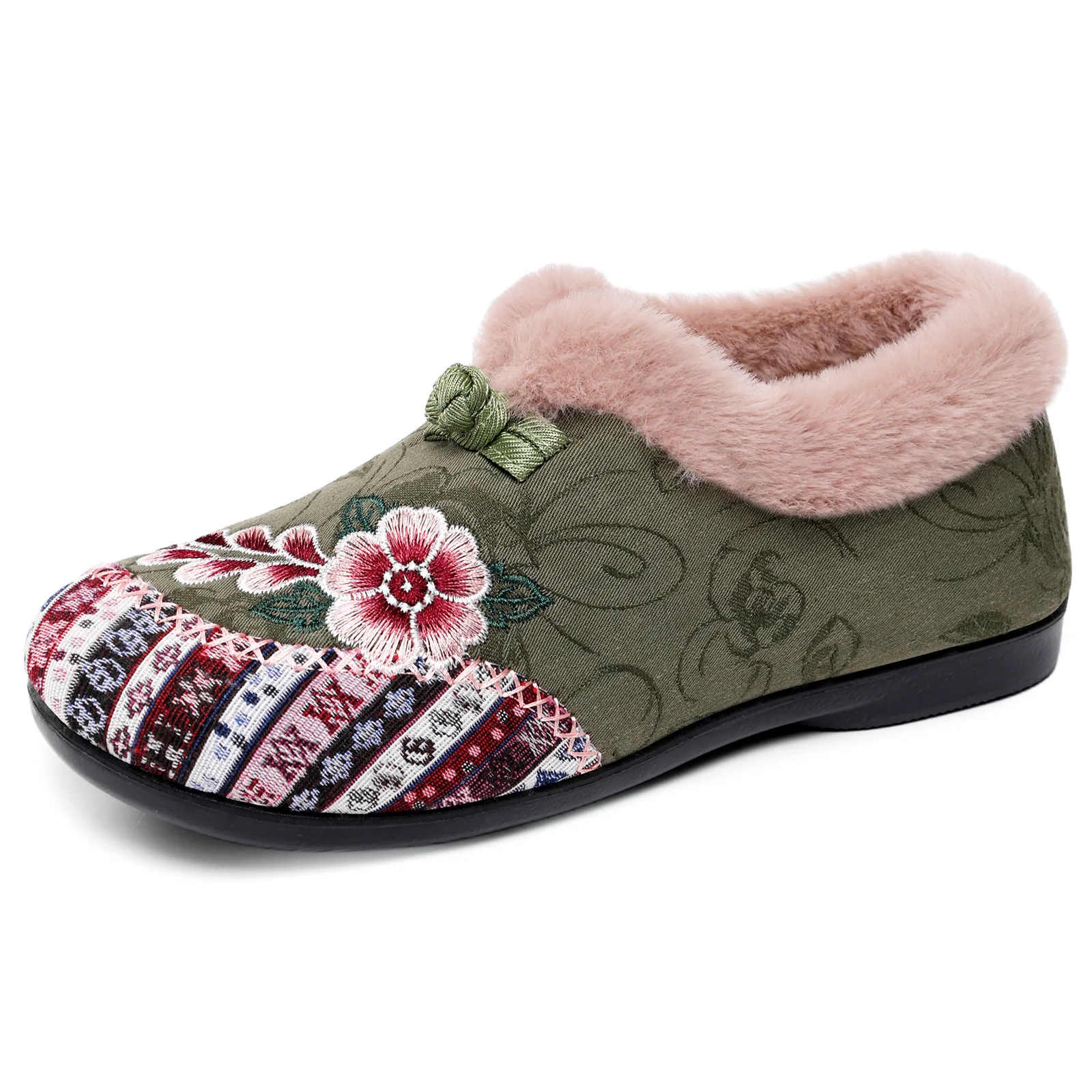 Damen Gemütliche Hausschuhe mit dekorativem Blumenmuster und kuscheligem Innenfutter Heidi Mode - Image 10