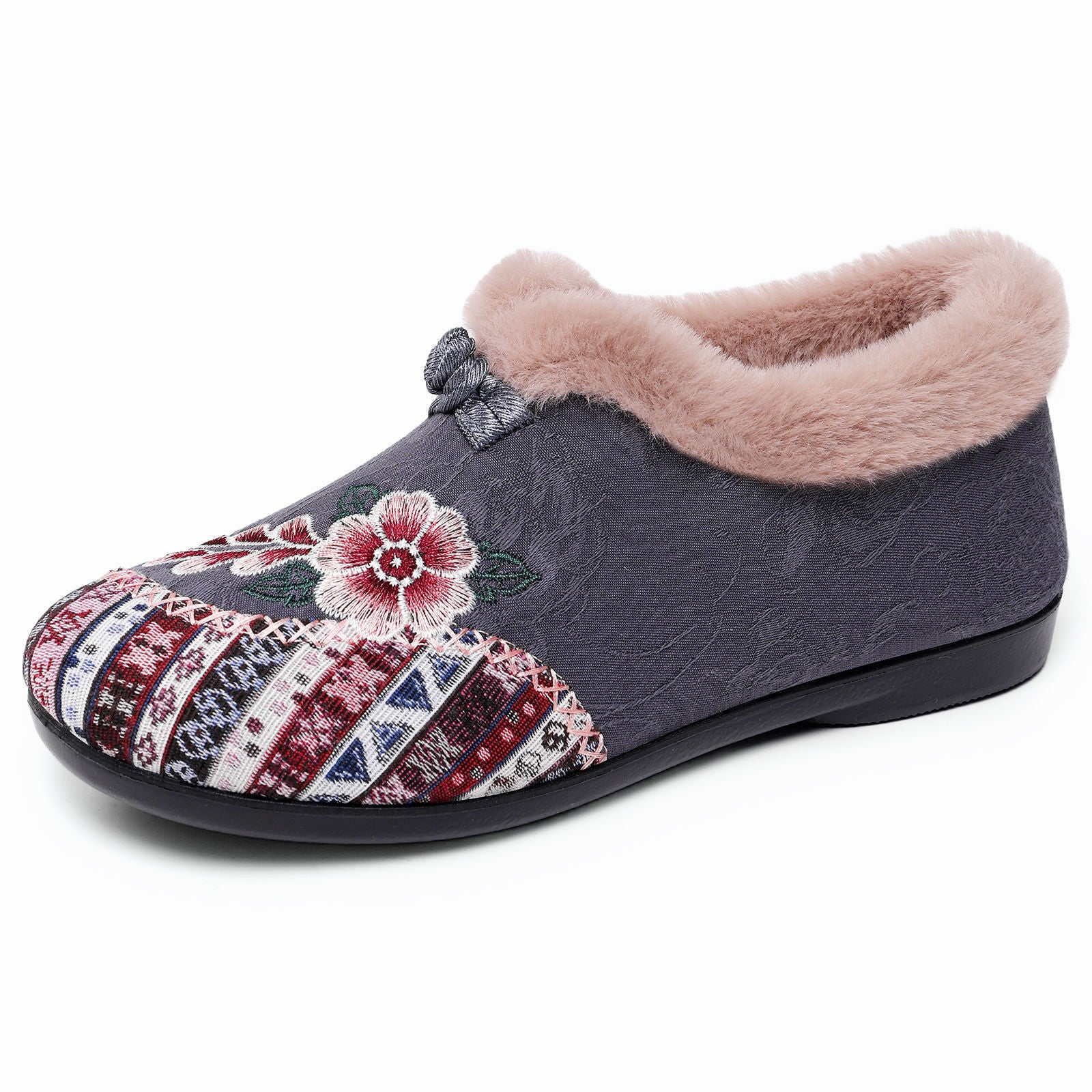 Damen Gemütliche Hausschuhe mit dekorativem Blumenmuster und kuscheligem Innenfutter Heidi Mode - Image 8