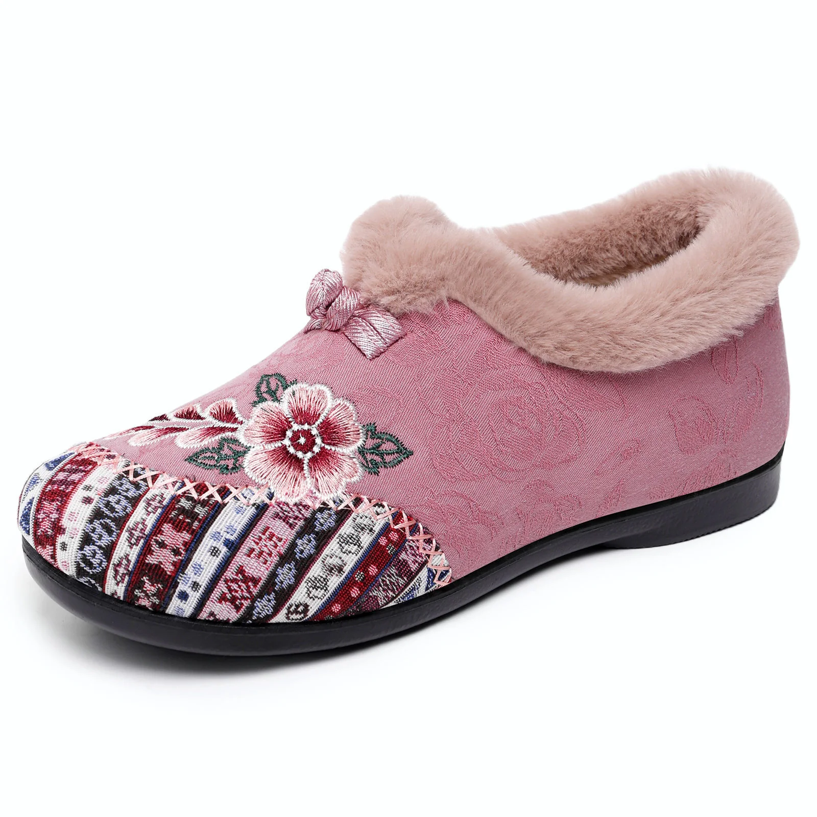 Damen Gemütliche Hausschuhe mit dekorativem Blumenmuster und kuscheligem Innenfutter Heidi Mode - Image 9