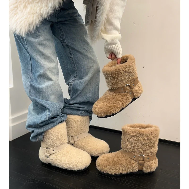 Damen Gemütliche Kuschelboots mit weichem Innenfutter und modischem Riemen Heidi Mode - Image 2