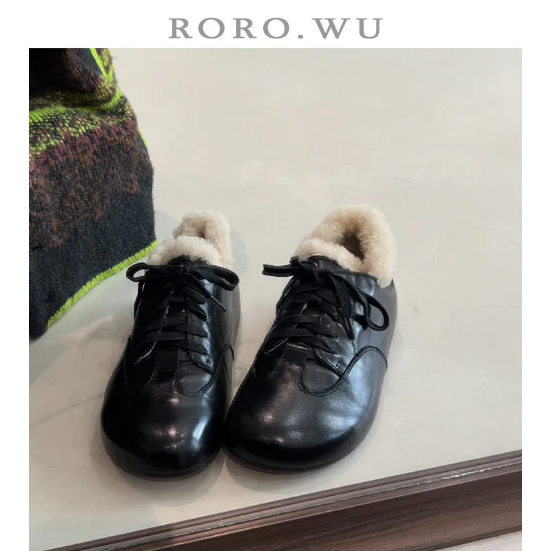 Damen gemütliche Schnürschuhe mit warmem Fleece-Futter Heidi Mode