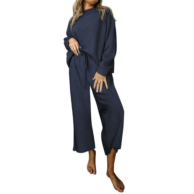 Damen Gemütliches Lounge-Set mit Strukturiertem Muster Heidi-Mode - Image 13